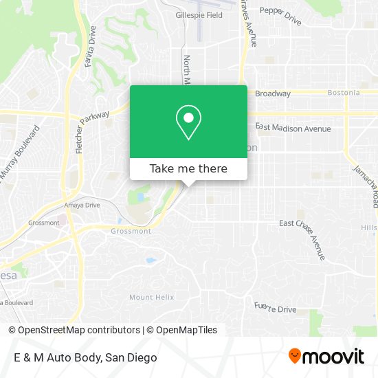 E & M Auto Body map