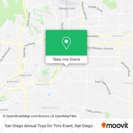 Mapa de San Diego Annual Toys for Tots Event