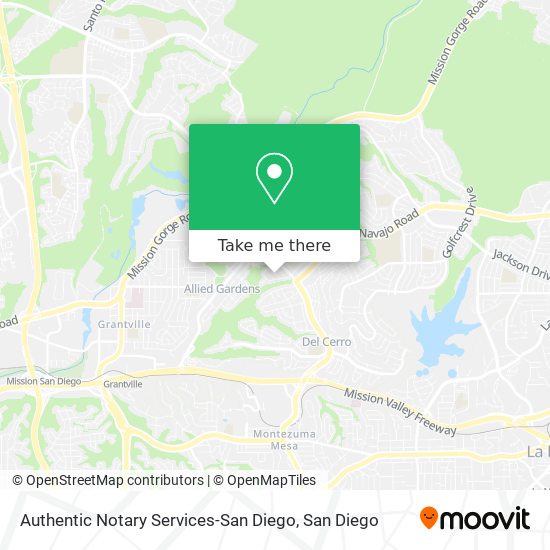 Authentic Notary Services-San Diego map