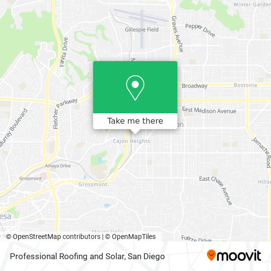 Professional Roofing and Solar map