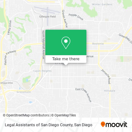 Legal Assistants of San Diego County map