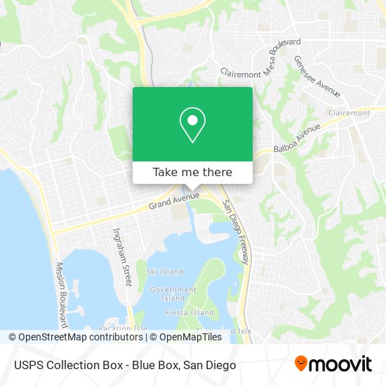 Mapa de USPS Collection Box - Blue Box