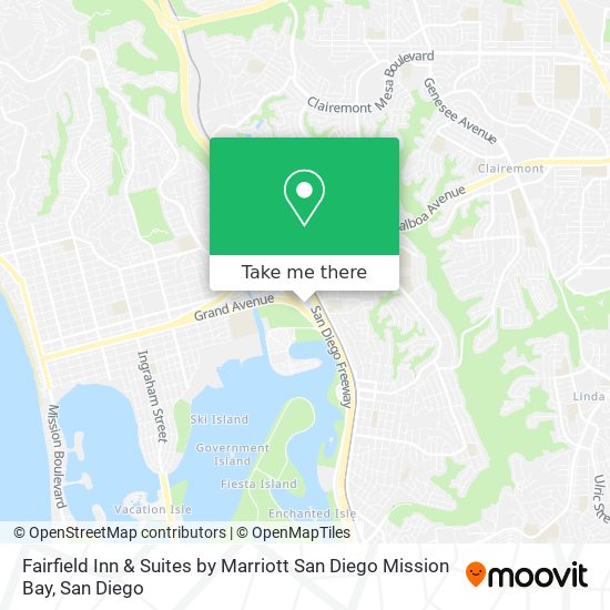 Mapa de Fairfield Inn & Suites by Marriott San Diego Mission Bay