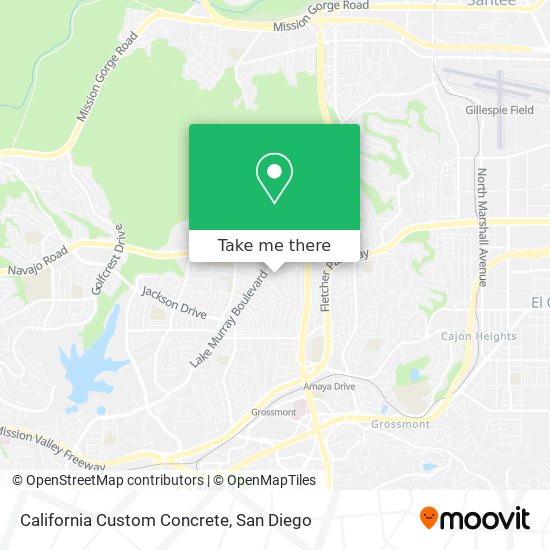 California Custom Concrete map