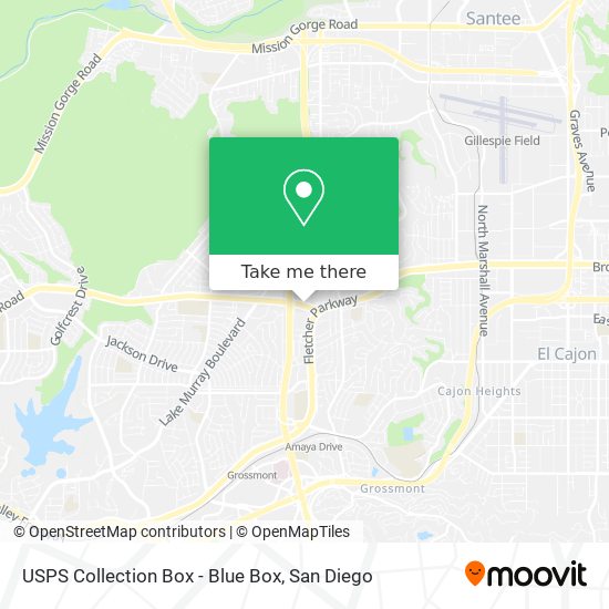 Mapa de USPS Collection Box - Blue Box