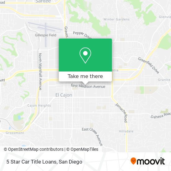 5 Star Car Title Loans map