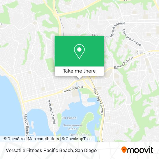 Versatile Fitness Pacific Beach map