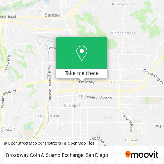 Broadway Coin & Stamp Exchange map