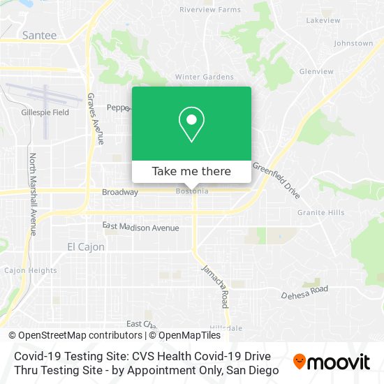 Covid-19 Testing Site: CVS Health Covid-19 Drive Thru Testing Site - by Appointment Only map