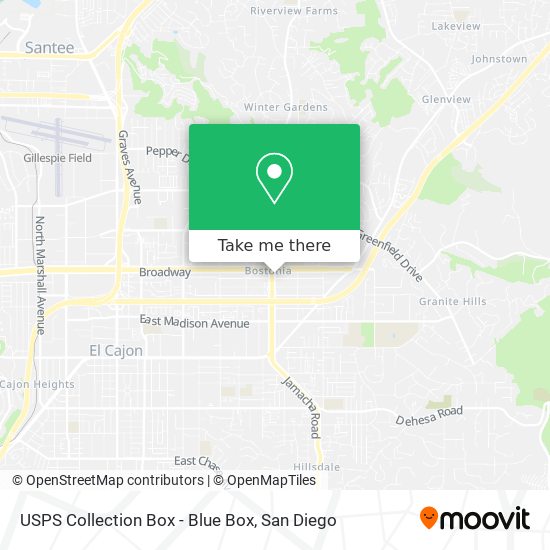 USPS Collection Box - Blue Box map