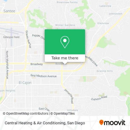 Mapa de Central Heating & Air Conditioning