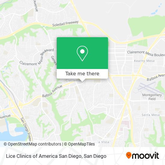 Lice Clinics of America San Diego map