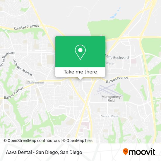 Mapa de Aava Dental - San Diego