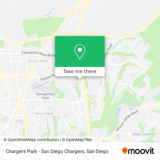 Mapa de Chargers Park - San Diego Chargers