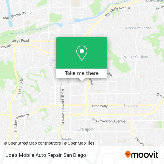 Joe's Mobile Auto Repair map