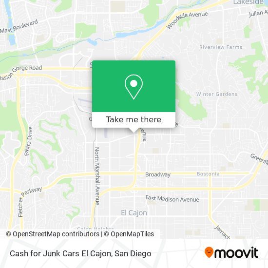 Cash for Junk Cars El Cajon map