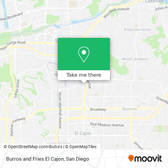 Burros and Fries El Cajon map