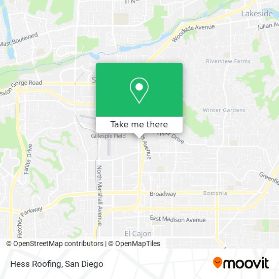 Hess Roofing map