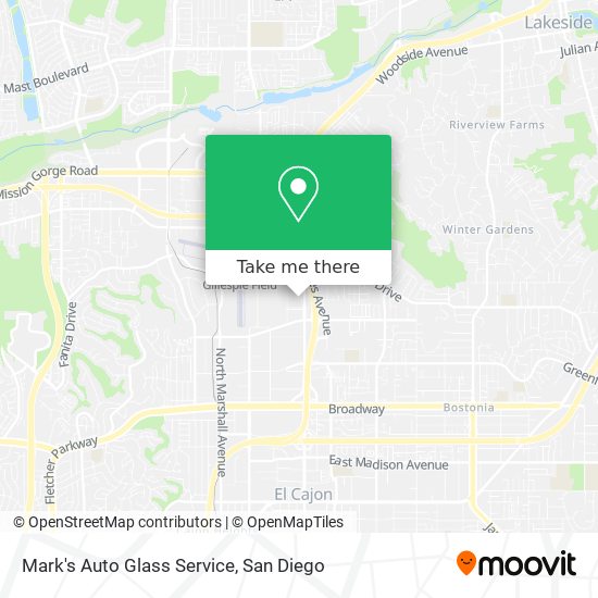 Mark's Auto Glass Service map