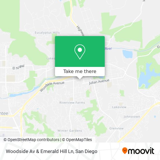 Mapa de Woodside Av & Emerald Hill Ln