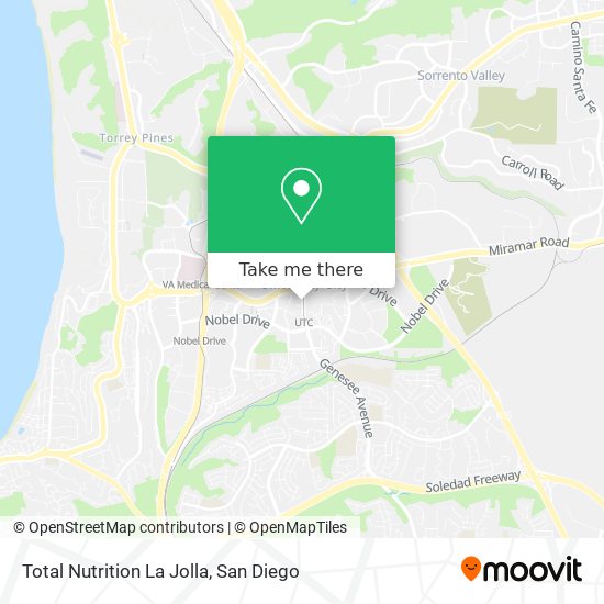 Mapa de Total Nutrition La Jolla