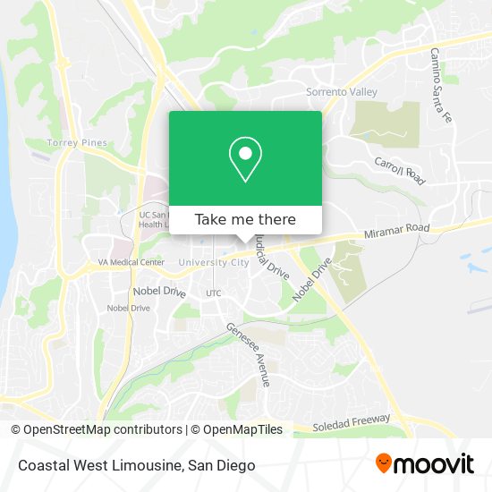 Coastal West Limousine map