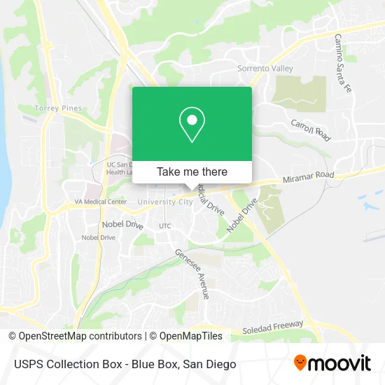 Mapa de USPS Collection Box - Blue Box