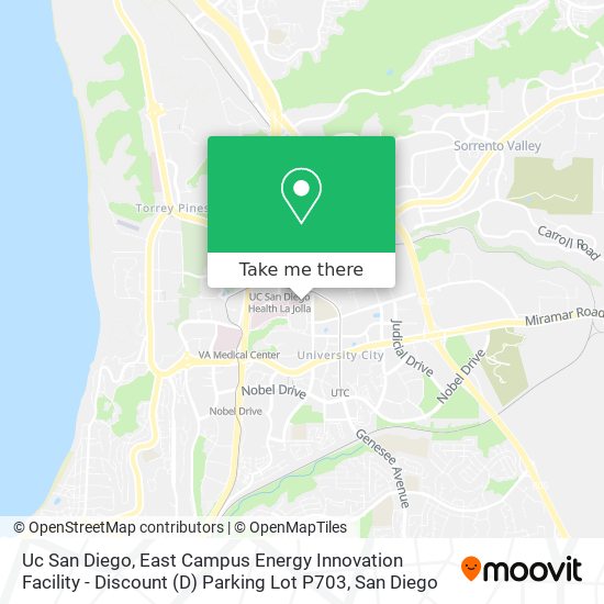 Mapa de Uc San Diego, East Campus Energy Innovation Facility - Discount (D) Parking Lot P703