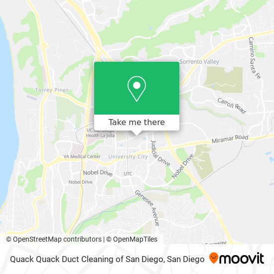 Quack Quack Duct Cleaning of San Diego map