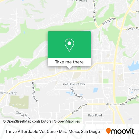 Thrive Affordable Vet Care - Mira Mesa map