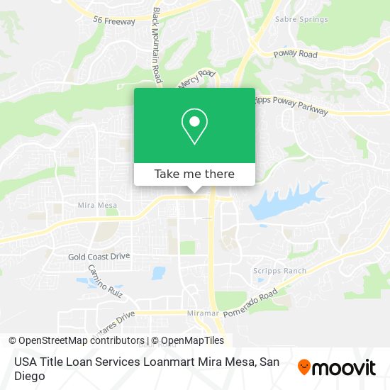Mapa de USA Title Loan Services Loanmart Mira Mesa