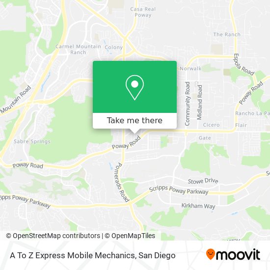 A To Z Express Mobile Mechanics map