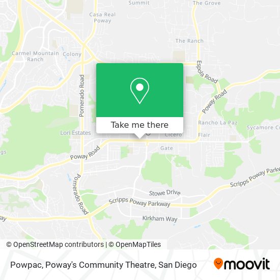 Mapa de Powpac, Poway's Community Theatre