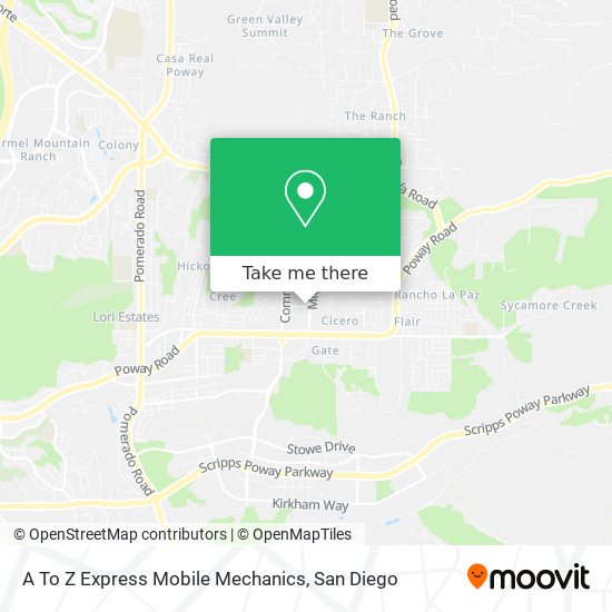 A To Z Express Mobile Mechanics map