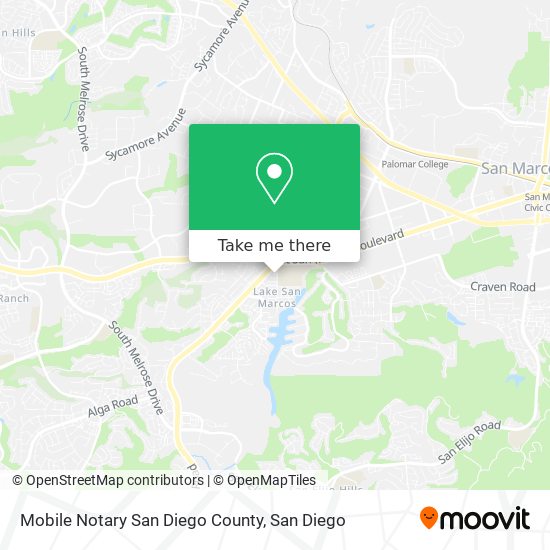 Mapa de Mobile Notary San Diego County