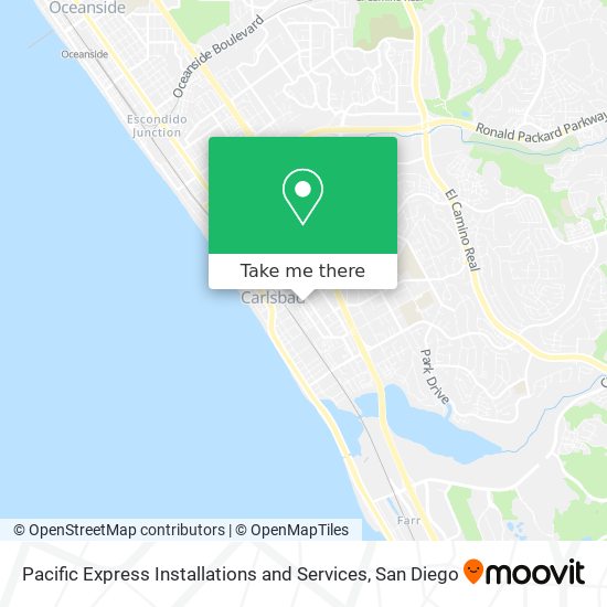 Mapa de Pacific Express Installations and Services