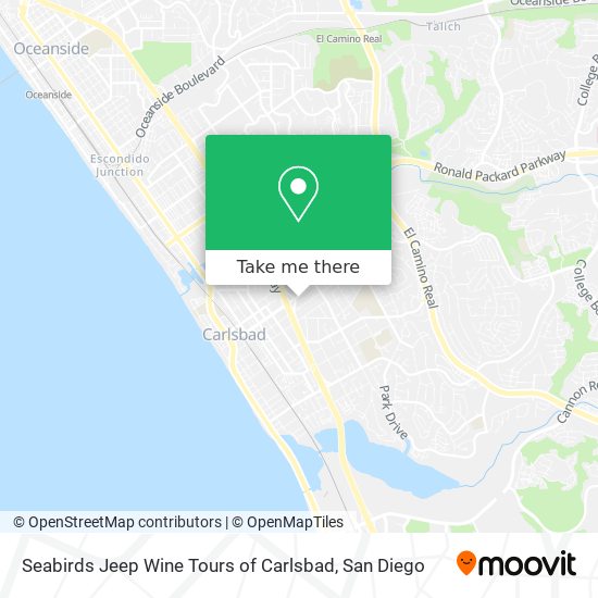 Seabirds Jeep Wine Tours of Carlsbad map