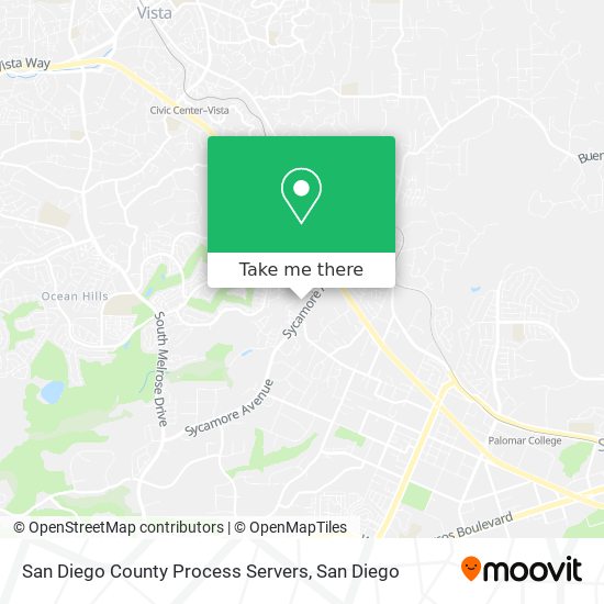 Mapa de San Diego County Process Servers