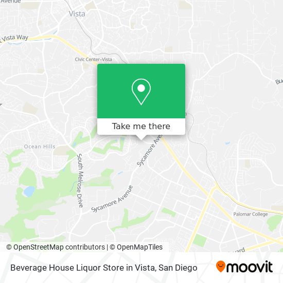 Mapa de Beverage House Liquor Store in Vista