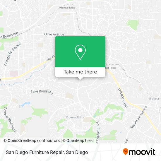 San Diego Furniture Repair map