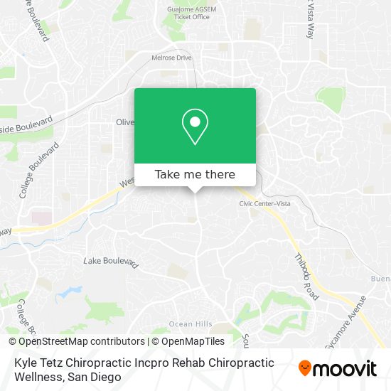 Mapa de Kyle Tetz Chiropractic Incpro Rehab Chiropractic Wellness