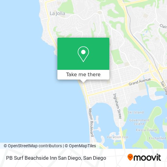 PB Surf Beachside Inn San Diego map