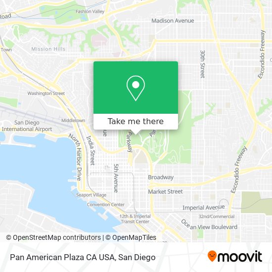 Pan American Plaza CA USA map