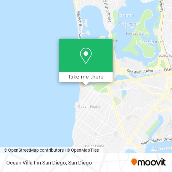 Ocean Villa Inn San Diego map