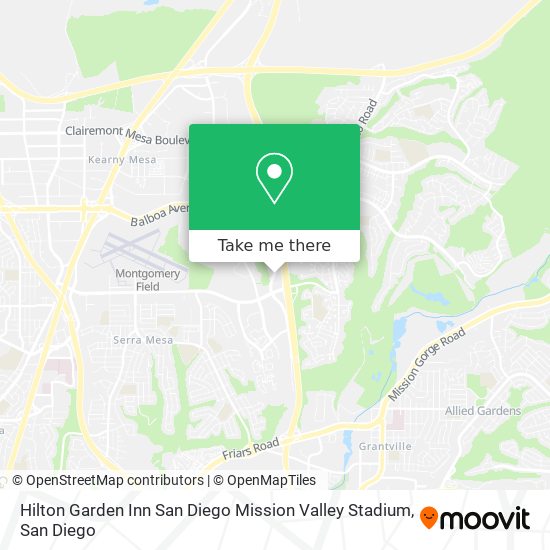 Hilton Garden Inn San Diego Mission Valley Stadium map