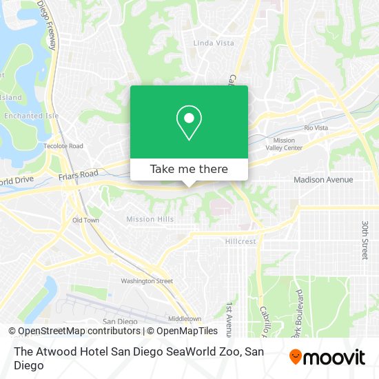 The Atwood Hotel San Diego SeaWorld Zoo map