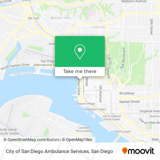 City of San Diego Ambulance Services map