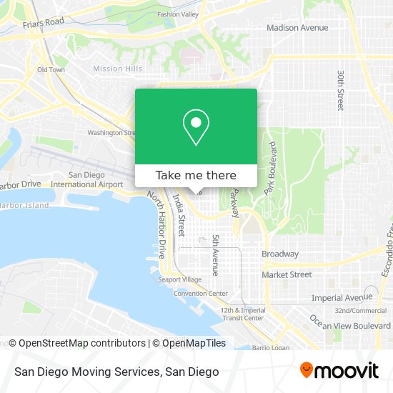 San Diego Moving Services map