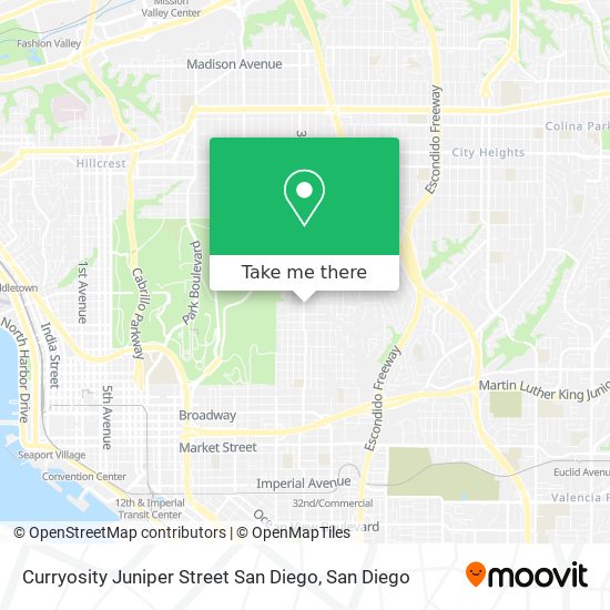 Mapa de Curryosity Juniper Street San Diego