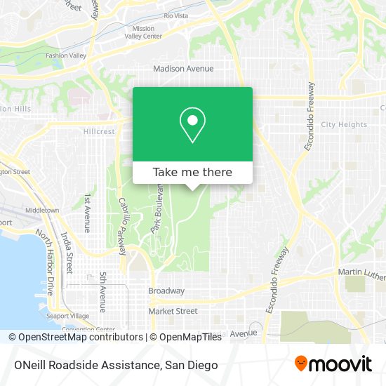 Mapa de ONeill Roadside Assistance